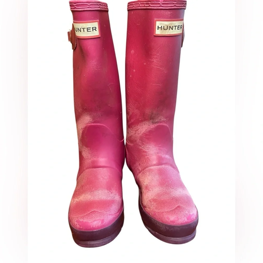 Hunter Kids Original Rain Boot Size 2 Pink Magenta Waterproof Wellies Outdoor